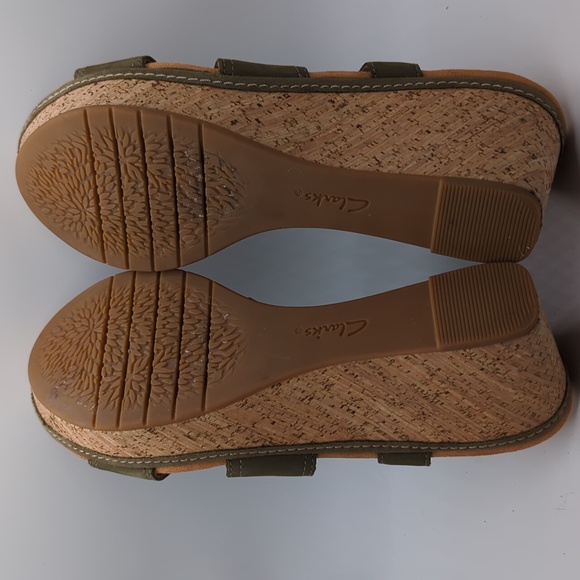 Clarks Sabina Sling Back Suede Cork Wedge Sandals Women's US Size 9.5 - Picture 6 of 7